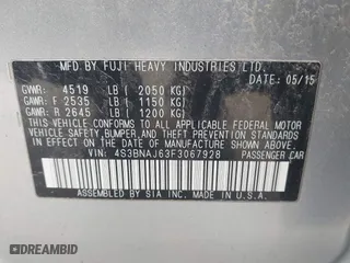 2015 Subaru Legacy 2.5i Limited with VIN 4S3BNAJ63F3067928, listed as a IAAI auction lot 41891477 with 180,369 mi miles. Bid and sale history available at carsss.com. Image 9.
