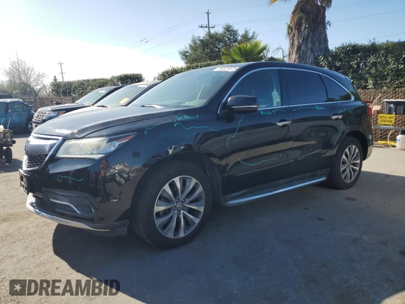 2016 Acura MDX w/Tech/Entertainment with VIN 5FRYD4H67GB028475, listed as a Copart auction lot 46524525 with 78,720 mi miles and Salvage Title. Bid and sale history available at carsss.com. Image 1.