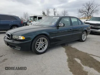 2001 BMW 7 Series 740iA with VIN WBAGG83401DN86357, listed as a Copart auction lot 49689955 with 0 mi miles and Salvage Title. Bid and sale history available at carsss.com. Image 1.