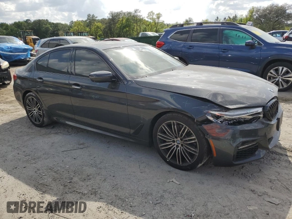 2017 BMW 5 Series 540i with VIN WBAJE5C37HG914805, listed as a Copart auction lot 50721455 with 56,668 mi miles and Salvage Title. Bid and sale history available at carsss.com. Image 4.