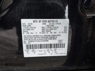 2020 Ford Explorer Limited with VIN 1FMSK7FH0LGC00540, listed as a IAAI auction lot 41734640 with 96,174 mi miles and . Bid and sale history available at DreamBid. Image 9.
