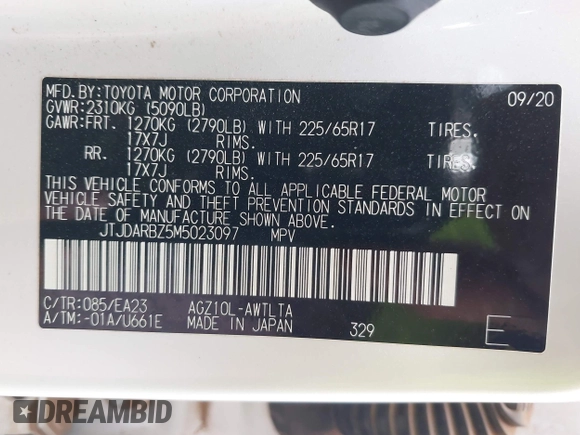 2021 Lexus NX 300 with VIN JTJDARBZ5M5023097, listed as a IAAI auction lot 41739435 with 45,885 mi miles and . Bid and sale history available at DreamBid. Image 9.