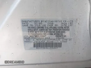 2020 Nissan Kicks S with VIN 3N1CP5BV8LL534047, listed as a IAAI auction lot 41155052 with 67,046 mi miles and . Bid and sale history available at carsss.com. Image 9.