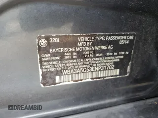 2014 BMW 3 Series 328i with VIN WBA3A5G53ENP31702, listed as a Copart auction lot 88897265 with 196,230 mi miles and Salvage Title. Bid and sale history available at DreamBid. Image 14.