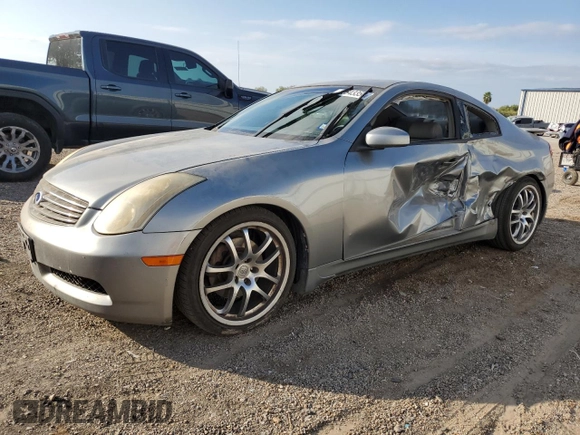 2005 Infiniti G35 Coupe with VIN JNKCV54E15M405378, listed as a Copart auction lot 82643354 with 119,742 mi miles and Salvage Title. Bid and sale history available at carsss.com. Image 1.