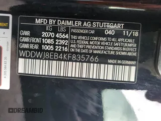 2019 Mercedes-Benz C 300 with VIN WDDWJ8EB4KF835766, listed as a Copart auction lot 79269524 with 39,757 mi miles and Salvage Title. Bid and sale history available at DreamBid. Image 12.