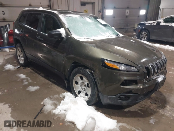 2015 Jeep Cherokee Sport with VIN 1C4PJMAB8FW738718, listed as a IAAI auction lot 41575745 with 113,227 mi miles. Bid and sale history available at carsss.com. Image 1.