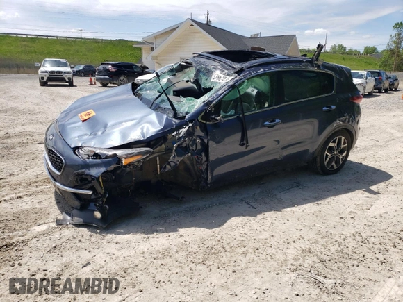 2021 Kia Sportage EX with VIN KNDPNCAC0M7847575, listed as a Copart auction lot 57667035 with Not provided miles and Salvage title. Bid and sale history available at DreamBid. Image 1.