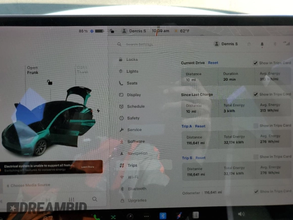 2018 Tesla Model 3 Long Range Battery with VIN 5YJ3E1EA5JF038770, listed as a Copart auction lot 48828985 with 116,641 mi miles and Salvage Title. Bid and sale history available at DreamBid. Image 9.