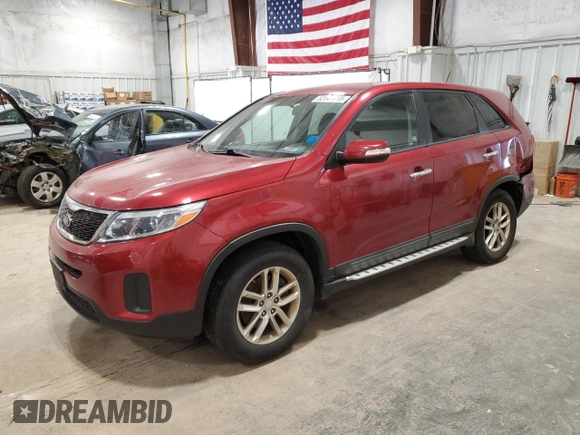 2014 Kia Sorento LX with VIN 5XYKT3A65EG487427, listed as a Copart auction lot 52041315 with 195,327 mi miles and Non Repairable. Bid and sale history available at carsss.com. Image 1.