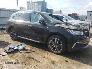 2017 Acura MDX Sport Hybrid w/Advance Pkg with VIN 5FRYD7H72HB001163, listed as a Copart auction lot 58867064 with 0 mi miles and Salvage Title. Bid and sale history available at carsss.com. Image 4.