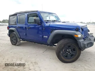 2018 Jeep Wrangler Unlimited Sport S with VIN 1C4HJXDNXJW289319, listed as a Copart auction lot 80461844 with 76,963 mi miles and Salvage title. Bid and sale history available at DreamBid. Image 4.