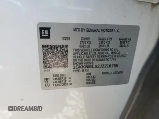 2018 GMC Acadia SLT with VIN 1GKKNMLS2JZ216755, listed as a Copart auction lot 48699895 with 164,178 mi miles and Salvage Title. Bid and sale history available at carsss.com. Image 13.