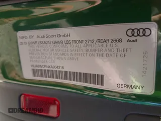 2019 Audi RS 5 Sportback z VIN WUABWCF54KA904316, wystawiony jako IAAI lot #41205564 z przebiegiem 36 727 mil mil oraz . Historia ofert i sprzedaży dostępna na DreamBid. Obrazek 9.