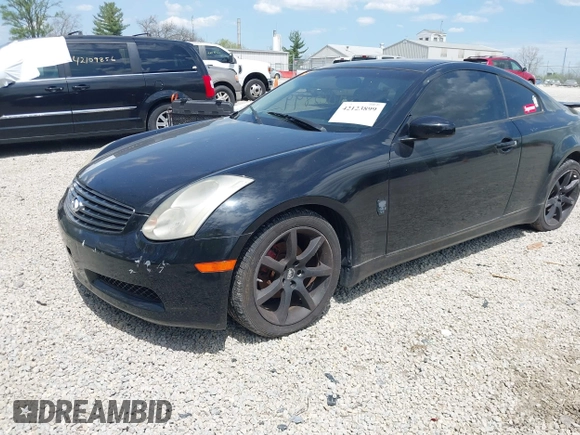 2003 Infiniti G35 Coupe w/Leather with VIN JNKCV54E03M207209, listed as a IAAI auction lot 42123899 with 202,460 mi miles. Bid and sale history available at carsss.com. Image 2.