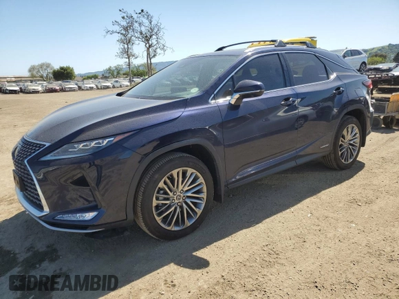 2022 Lexus RX 450h with VIN 2T2JGMDA3NC092983, listed as a Copart auction lot 52555535 with 14,140 mi miles and Salvage title. Bid and sale history available at DreamBid. Image 1.