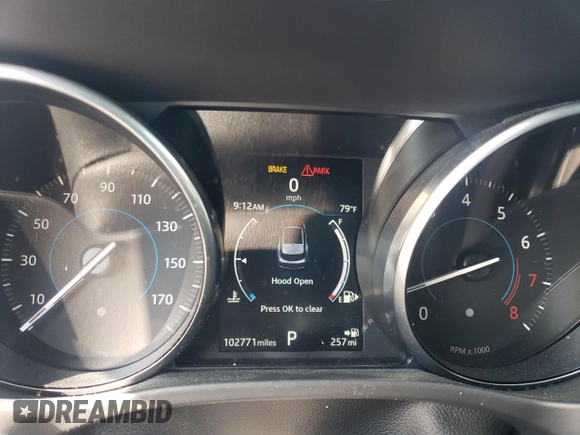 2018 Jaguar F-Pace 25t Premium with VIN SADCJ2FX7JA248983, listed as a Copart auction lot 59092755 with 102,771 mi miles and Salvage title. Bid and sale history available at DreamBid. Image 9.
