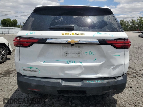 2023 Chevrolet Traverse LS z VIN 1GNERFKW9PJ140561, wystawiony jako Copart lot #56898305 z przebiegiem 57 497 mil mil oraz Szkoda całkowita • Salvage title. Historia ofert i sprzedaży dostępna na DreamBid. Obrazek 6.