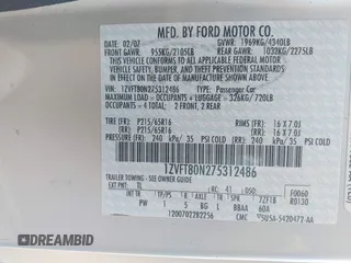 2007 Ford Mustang Deluxe with VIN 1ZVFT80N275312486, listed as a IAAI auction lot 42441764 with 172,095 mi miles and . Bid and sale history available at DreamBid. Image 9.