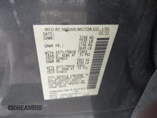 2011 Nissan Titan Pro-4X with VIN 1N6BA0EC3BN320795, listed as a IAAI auction lot 41868113 with 183,919 mi miles and . Bid and sale history available at DreamBid. Image 9.