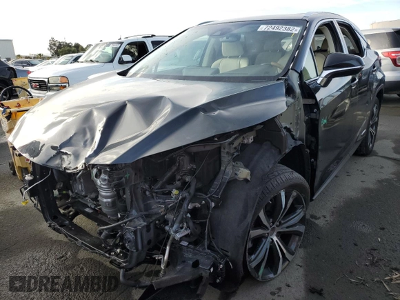 2019 Lexus RX with VIN 2T2BGMCA0KC038736, listed as a Copart auction lot 72492382 with 21,715 mi miles. Bid and sale history available at carsss.com. Image 1.