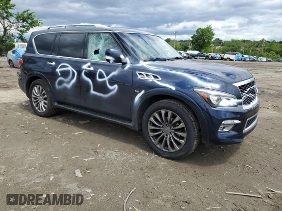2015 Infiniti QX80 z VIN JN8AZ2NE4F9083550, wystawiony jako Copart lot #58028575 z przebiegiem 87 495 mil mil oraz Szkoda całkowita • Salvage title. Historia ofert i sprzedaży dostępna na DreamBid. Obrazek 4.