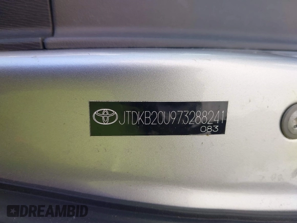 2007 Toyota Prius with VIN JTDKB20U973288241, listed as a IAAI auction lot 41914009 with 197,651 mi miles. Bid and sale history available at carsss.com. Image 9.