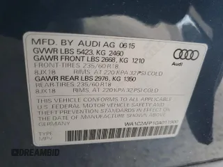 2016 Audi Q5 Premium with VIN WA1C2AFP1GA011900, listed as a Copart auction lot 60436605 with 64,498 mi miles and Salvage title. Bid and sale history available at DreamBid. Image 13.