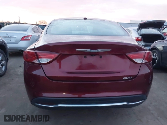 2015 Chrysler 200 Limited with VIN 1C3CCCAB7FN667556, listed as a IAAI auction lot 41787343 with 166,919 mi miles. Bid and sale history available at carsss.com. Image 16.
