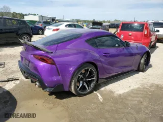 2022 Toyota GR Supra 3.0 with VIN WZ1DB0C02NW050038, listed as a Copart auction lot 47688985 with 0 mi miles and Salvage Title. Bid and sale history available at carsss.com. Image 3.