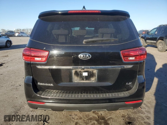 2021 Kia Sedona LX with VIN KNDMB5C12M6668527, listed as a Copart auction lot 84026154 with 165,585 mi miles and Salvage Title. Bid and sale history available at carsss.com. Image 6.