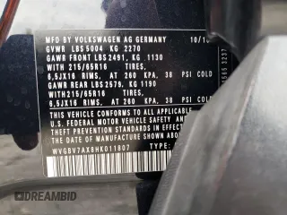 2017 Volkswagen Tiguan S z VIN WVGBV7AX8HK011807, wystawiony jako Copart lot #78723724 z przebiegiem 87 855 mil mil oraz Szkoda całkowita • Salvage title. Historia ofert i sprzedaży dostępna na DreamBid. Obrazek 13.