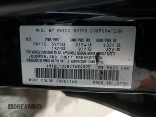 2012 Mazda 3 i Touring with VIN JM1BL1V88C1684895, listed as a Copart auction lot 50244835 with 197,263 mi miles and Salvage Title. Bid and sale history available at DreamBid. Image 12.