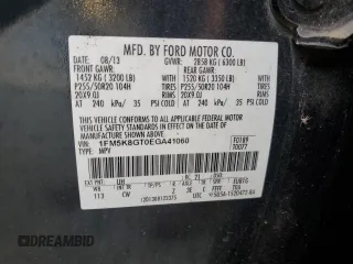 2014 Ford Explorer Sport z VIN 1FM5K8GT0EGA41060, wystawiony jako Copart lot #56993955 z przebiegiem 139 914 mil mil oraz Szkoda całkowita • Salvage title. Historia ofert i sprzedaży dostępna na DreamBid. Obrazek 13.