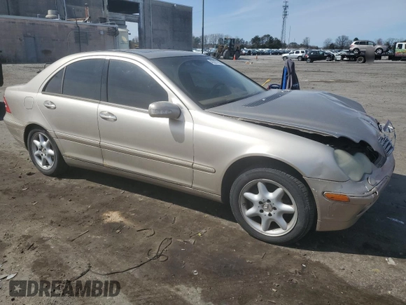 2002 Mercedes-Benz C 230/260/280/320 with VIN WDBRF61J22F251245, listed as a Copart auction lot 48387785 with 189,125 mi miles and Salvage Title. Bid and sale history available at DreamBid. Image 4.