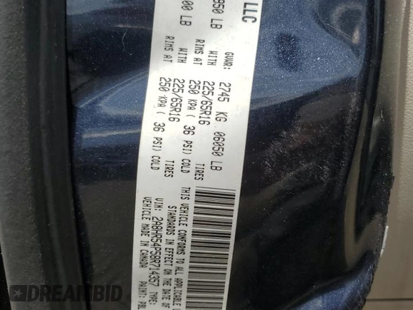 2008 Chrysler Town & Country Touring with VIN 2A8HR54P58R714357, listed as a Copart auction lot 55117305 with 214,330 mi miles and Salvage Title. Bid and sale history available at DreamBid. Image 13.