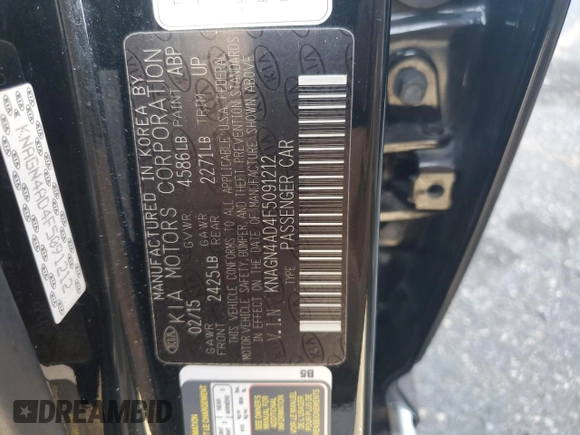 2015 Kia Optima Hybrid EX with VIN KNAGN4AD4F5091212, listed as a Copart auction lot 79506883 with 96,620 mi miles and Salvage Title. Bid and sale history available at carsss.com. Image 12.