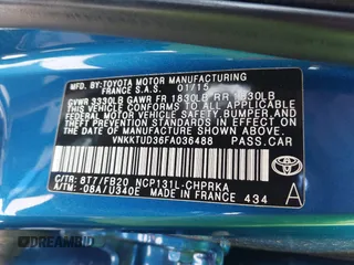 2015 Toyota Yaris L z VIN VNKKTUD36FA036488, wystawiony jako IAAI lot #42307446 z przebiegiem 108 560 mil mil oraz . Historia ofert i sprzedaży dostępna na DreamBid. Obrazek 9.