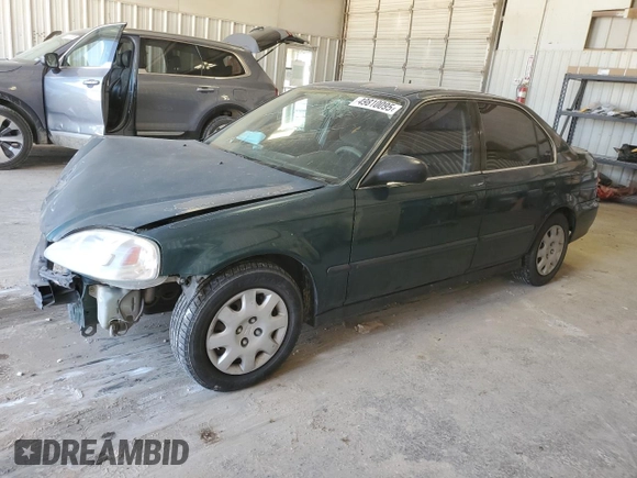 2000 Honda Civic LX with VIN JHMEJ6679YS005805, listed as a Copart auction lot 49810095 with 224,984 mi miles and Salvage Title. Bid and sale history available at DreamBid. Image 1.