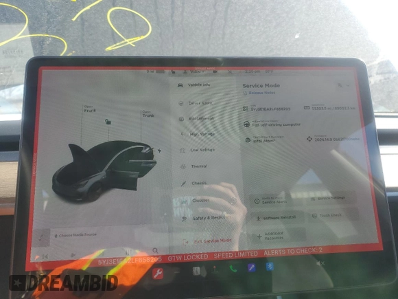 2020 Tesla Model 3 Standard Range Plus with VIN 5YJ3E1EA2LF658205, listed as a Copart auction lot 42481975 with 55,303 mi miles and Salvage Title. Bid and sale history available at DreamBid. Image 9.