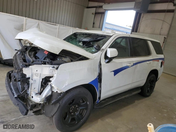 2022 Chevrolet Tahoe Commercial with VIN 1GNSCLED1NR217452, listed as a Copart auction lot 48138565 with 0 mi miles and Salvage Title. Bid and sale history available at carsss.com. Image 1.
