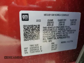 2023 Chevrolet TrailBlazer RS with VIN KL79MTSLXPB069701, listed as a Copart auction lot 47890305 with 16,539 mi miles and Salvage Title. Bid and sale history available at DreamBid. Image 13.