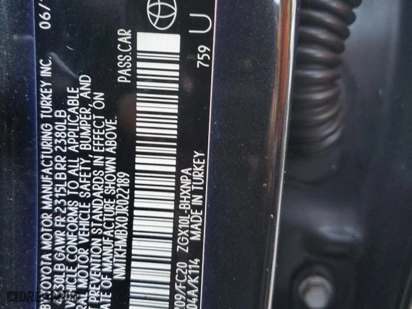 2018 Toyota C-HR XLE with VIN NMTKHMBX0JR022189, listed as a Copart auction lot 52457155 with 97,506 mi miles and Salvage Title. Bid and sale history available at carsss.com. Image 14.