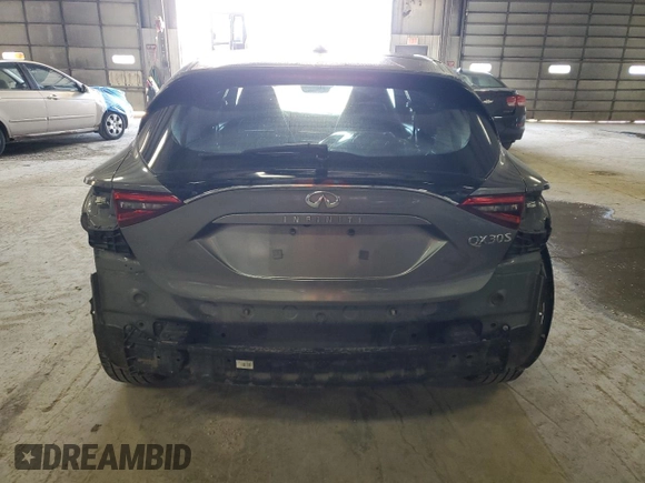 2017 Infiniti QX30 Premium with VIN SJKCH5CP9HA019936, listed as a Copart auction lot 58857575 with 91,591 mi miles and Salvage title. Bid and sale history available at DreamBid. Image 6.