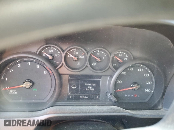 2019 Chevrolet Silverado 1500 Custom with VIN 3GCUYBEF5KG296313, listed as a Copart auction lot 50103755 with 99,159 mi miles and Salvage Title. Bid and sale history available at DreamBid. Image 9.