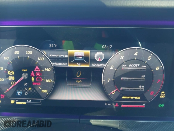 2020 Mercedes-Benz E 53 AMG with VIN WDDZF6BB6LA725940, listed as a IAAI auction lot 41265495 with 73,447 mi miles and . Bid and sale history available at DreamBid. Image 7.