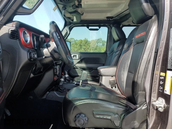 2021 Jeep Wrangler Unlimited Rubicon with VIN 1C4HJXFG6MW764208, listed as a Copart auction lot 49484545 with 47,345 mi miles and Salvage Title. Bid and sale history available at DreamBid. Image 7.