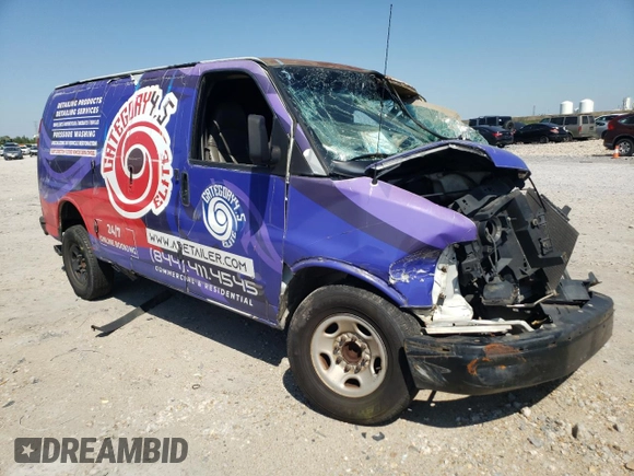 2005 Chevrolet Express Cargo Van with VIN 1GCGG25V451101733, listed as a Copart auction lot 52083005 with 0 mi miles and Salvage Title. Bid and sale history available at carsss.com. Image 4.