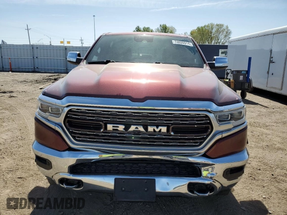 2019 Ram 1500 Limited with VIN 1C6SRFPT5KN652904, listed as a Copart auction lot 74026914 with 71,853 mi miles and Salvage title. Bid and sale history available at DreamBid. Image 5.