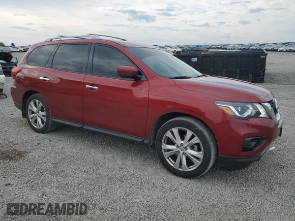 2018 Nissan Pathfinder SV z VIN 5N1DR2MN2JC625200, wystawiony jako Copart lot #58810925 z przebiegiem 69 342 mil mil oraz Szkoda całkowita • Salvage title. Historia ofert i sprzedaży dostępna na DreamBid. Obrazek 4.